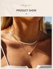 French Chic Layered Stainless Steel Necklace Set for Women, Gold Plated Snake Heart Chain 3-in-1 Tarnish Free Jewelry