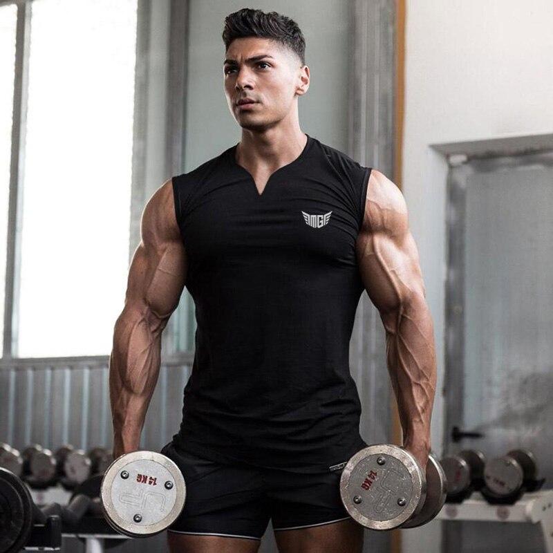 Muscleguys Summer Trend Slim Solid Sports Sleeveless T-shirt Men's Korean Version of The Social Youth Bottoming Breathable Top Fitness Vest