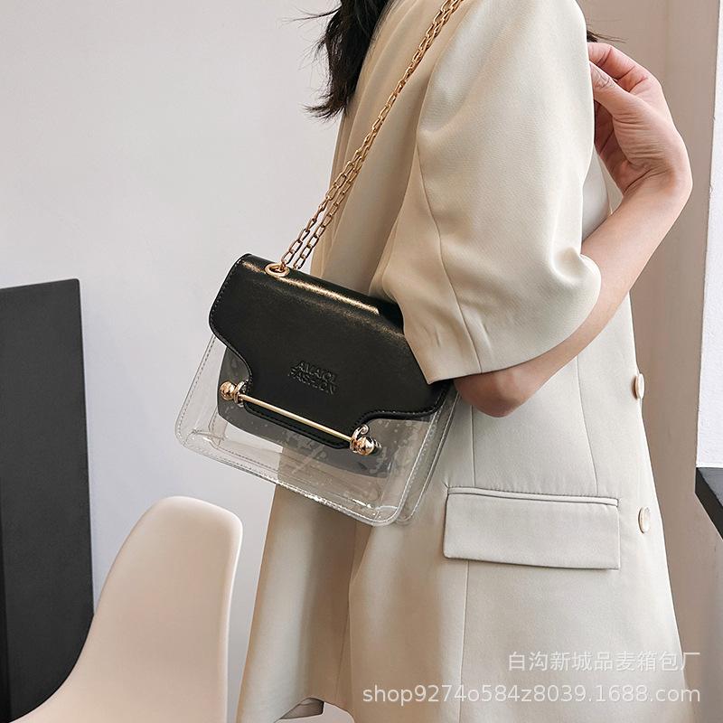Popular small bag women 2025 new fashion messenger small bag chain bag transparent child and mother bag small square bag