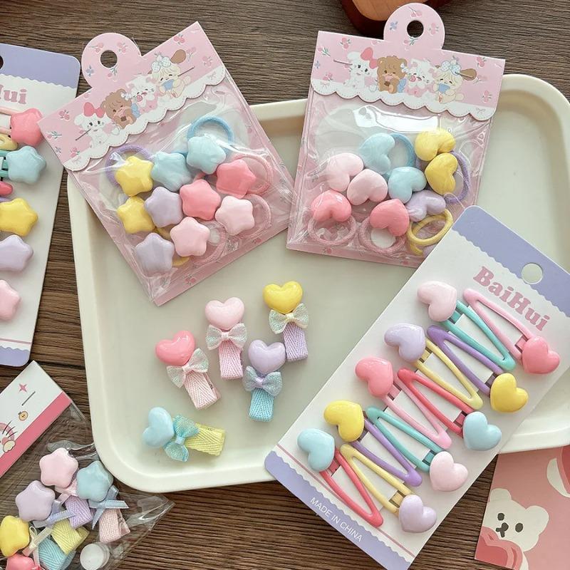 Sweet Candy Color Children's Drip Oil Hollow Bb Clip Cute Star Bow All-inclusive Girls' Small Pressure Clip Hair Band
