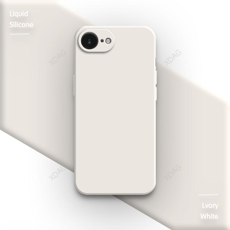 Coque Étui pour Apple iPhone 16E 16 Pro Max Plus 5G Silicone Uni Basique Classique Bord Droit Housse Arrière Funda Accessoires