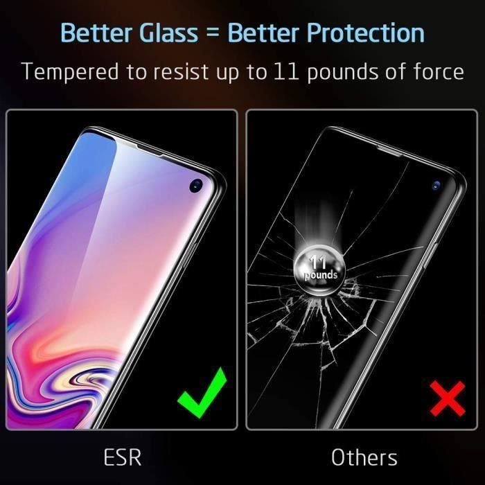 Jec verre trempé pour samsung galaxy s10, film protection écran [3d couverture intégrale] pour samsung galaxy s10