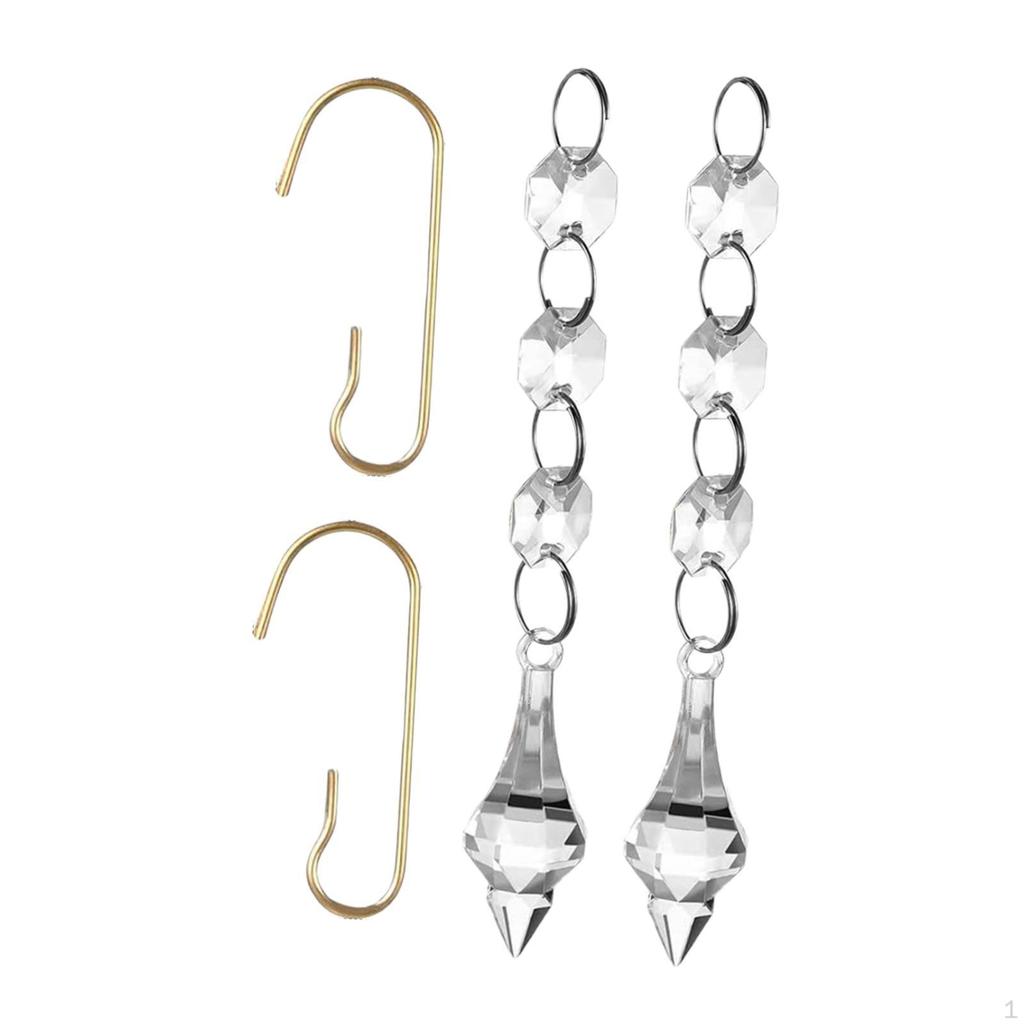 36 Pieces Christmas Ornaments Hanging Crystals Decorative Year Celebration Wreath Winter