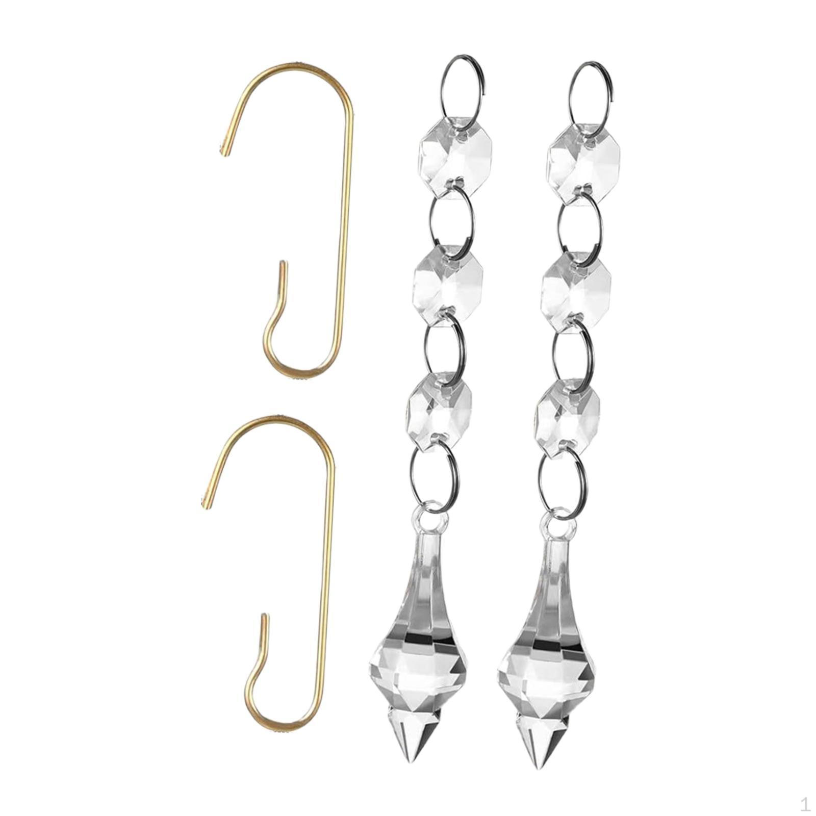 

36 Pieces Christmas Ornaments Hanging Crystals Decorative Year Celebration Wreath Winter Style D