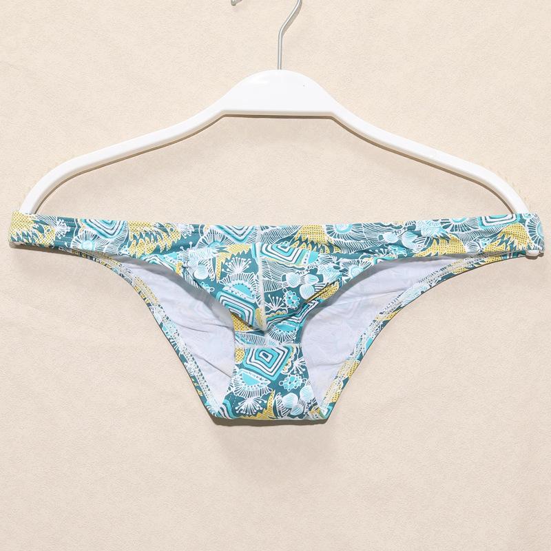 Herren Dreiecksunterwäsche Atmungsaktiv Bedruckt Niedrige Taille Schmaler Rand U Konvex Sexy