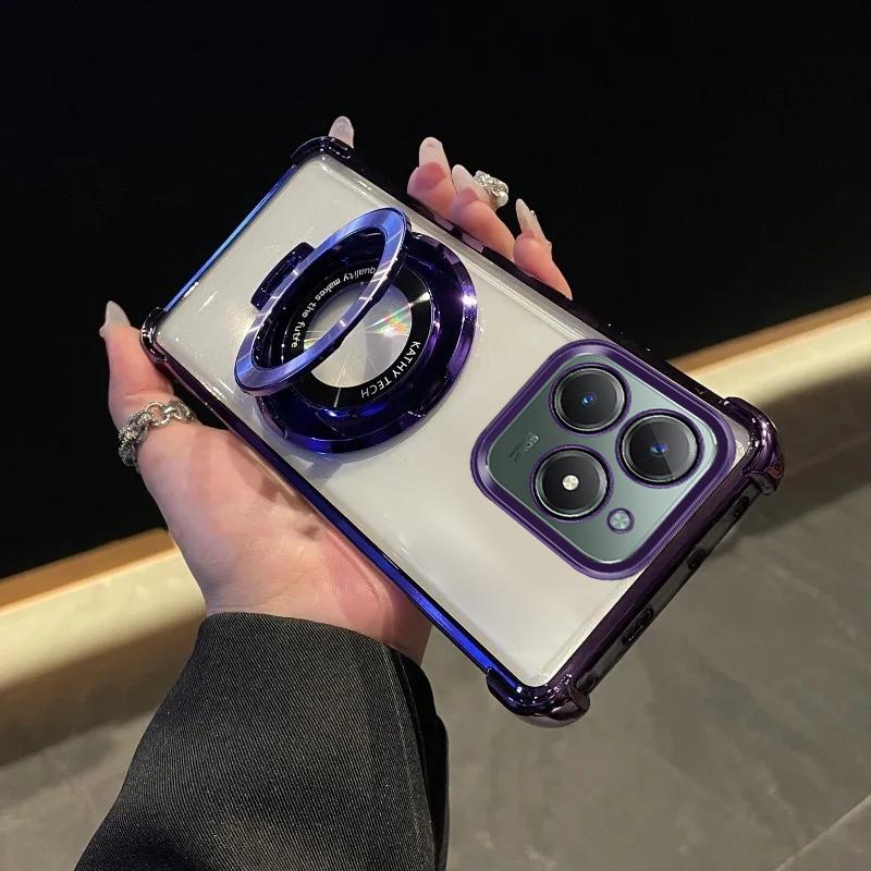 

Для Realme14Pro Чехол Роскошный Гальванизированный С Подставкой Противоударный Прозрачный Чехол Для realme C75 C63 C61 C55 C53 C35 C33 C31 13ProPlus Чехол Realme C63