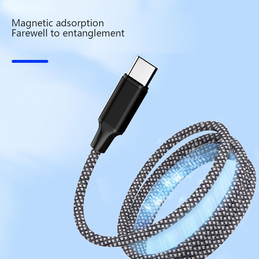 100W Aspirație magnetică USB A tip C Încărcare rapidă 5A Cablu de date 1m Depozitare ușoară pentru Samsung Xiaomi Cablu USB C de încărcare a telefonului
