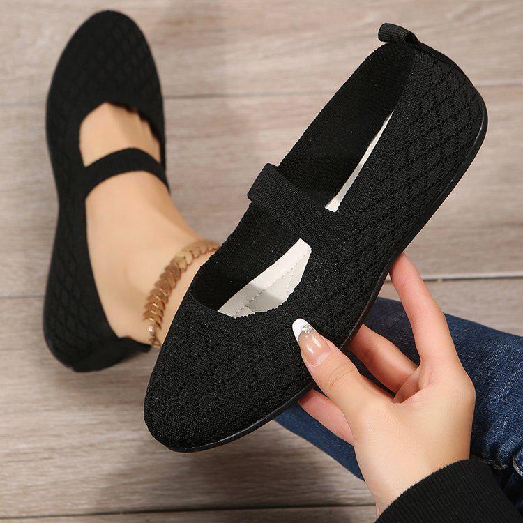 

Женские дышащие слипоны из флай-нита больших размеров 37 чёрный