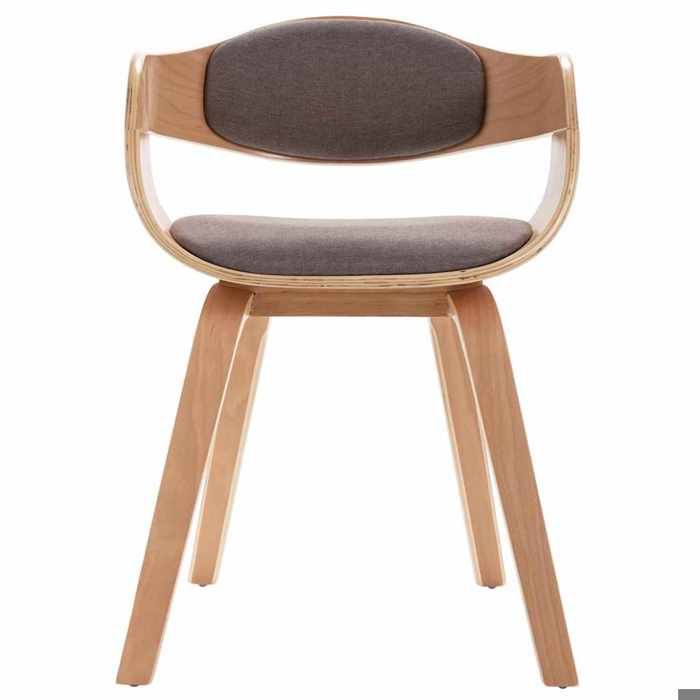 Chaises à manger - MAISON EXCLUSIVE - Lot de 2 - Bois courbé - Tissu taupe - Rembourrées