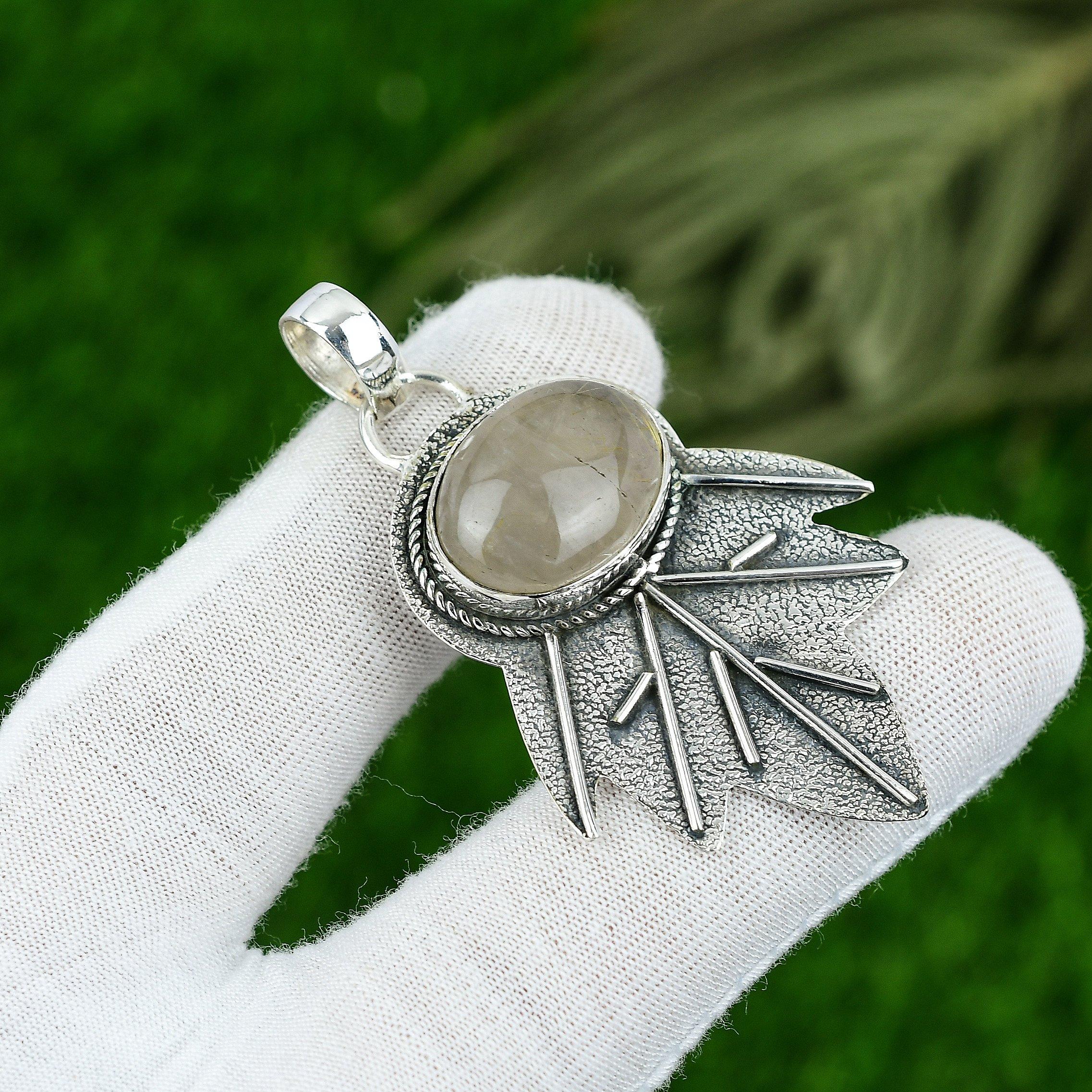 

Подарок для женщин Подвеска Серебро 925 пробы Натуральный Золотистый Рутил Драгоценный камень