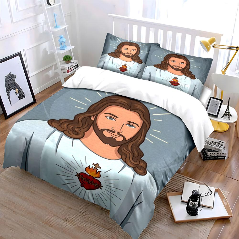 Sacred heart and portrait. Bedding sets Duvet cover sets Duvet covers Pillowcases(1 * Duvet Cover 2 * Pillowcases, without duvet insert)