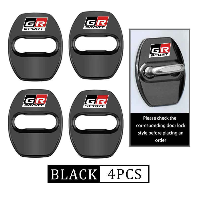 4Pcs Zinc Alloy Car Door Lock Buckle Protective Covers For S3 GRsport Hilux Aygo Yaris Corolla Rav4 CHR Auris JH3
