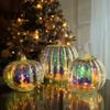 Party Decoration Essential Glass Pumpkin Light Battery Operated LED Lantern Fall Lighted Festive Accessory Centerpiece for Halloween Thanksgiving