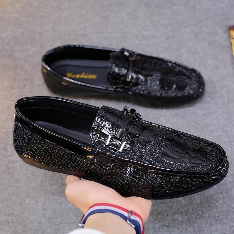 Fashion Leather Men's Casual Shoes Luxury Brand Comfortable Man Loafers Breathable Lightweight Lazy Shoes Slip-on Driving Shoes