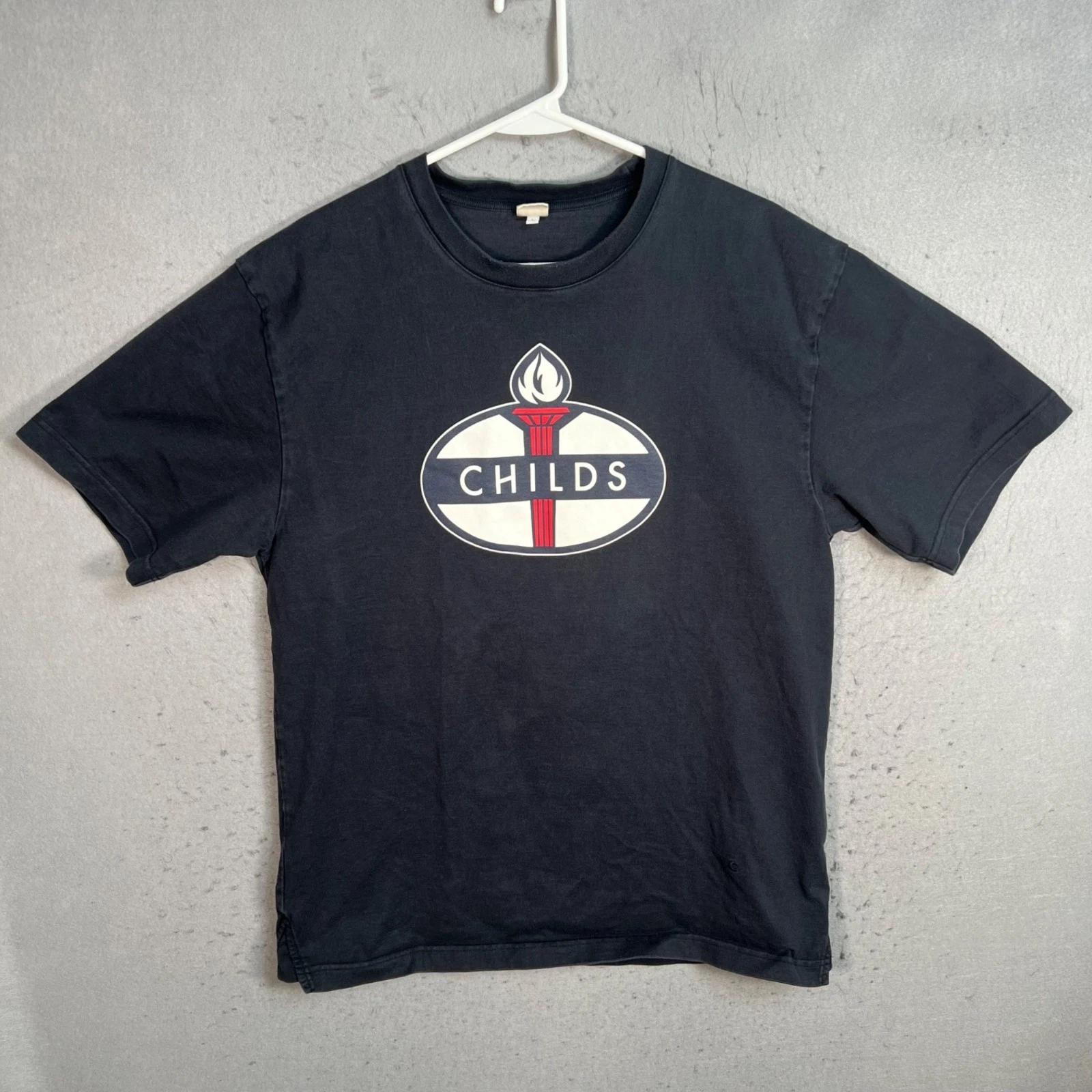 Childs Mens Large Black Graphic Logo T-Shirt Cotton 2XL