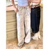 JYL Women's Cropped Jeans American Vintage Summer  High-Waist Straight Denim