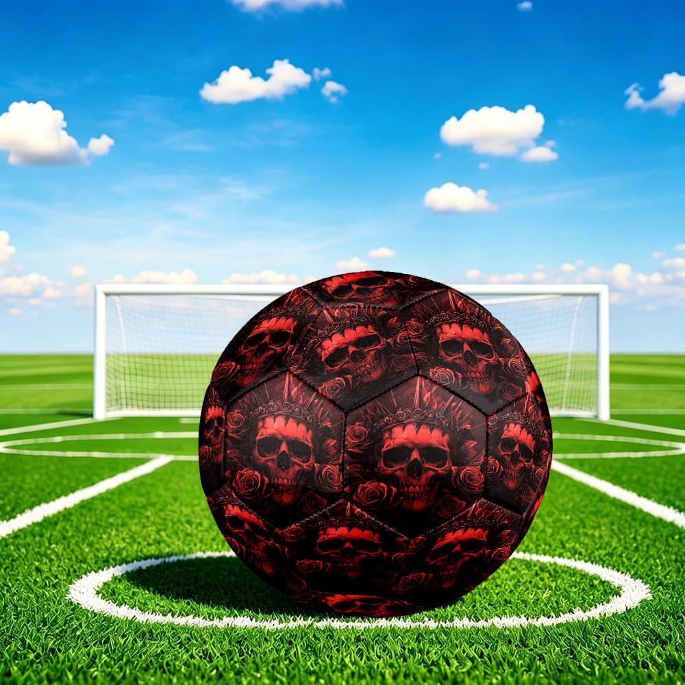 1pc Skull Roses Theme Soccer Ball Football, Size 5, Lightweight PVC, Outdoor Training Soccer Ball,Gift c6530