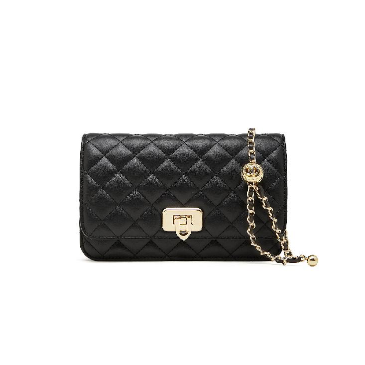 Genuine Leather Versatile Small Square Bag for Women 2025 Autumn Winter New Ins Commuting High-end Style Quilted Crossbody Chain Bag