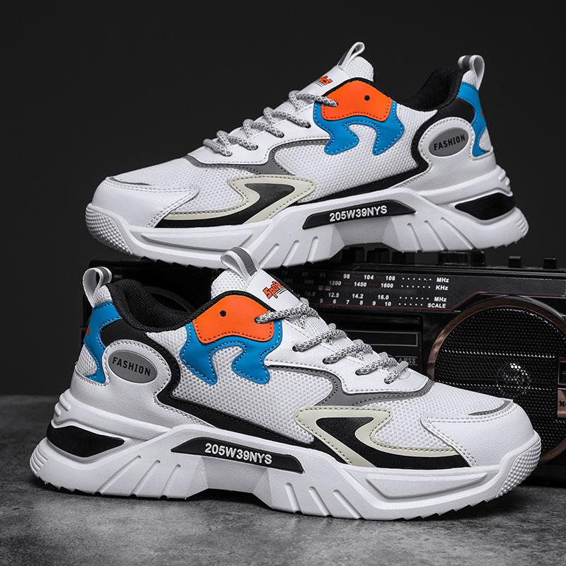 Spring new mesh breathable fashion dad shoes men's low-top lace-up casual sports shoes