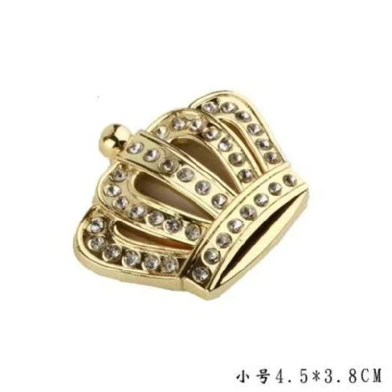 Large Crown DAD Crystal Diamond Car Emblem Crown Sticker for Car Front Personalized Metal Diamond-Embedded Car Decal