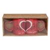 Mug - COEURS ENTRELACÉS - Set de 2 - Céramique - Rouge - 350 ml