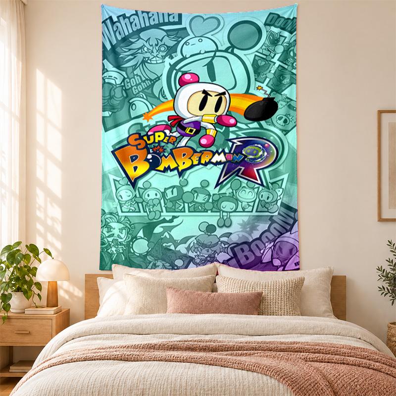 Bomberman Tapestry highquality for decorating living room bedroom dorm walls ideal as bedroom wallart orholiday gift