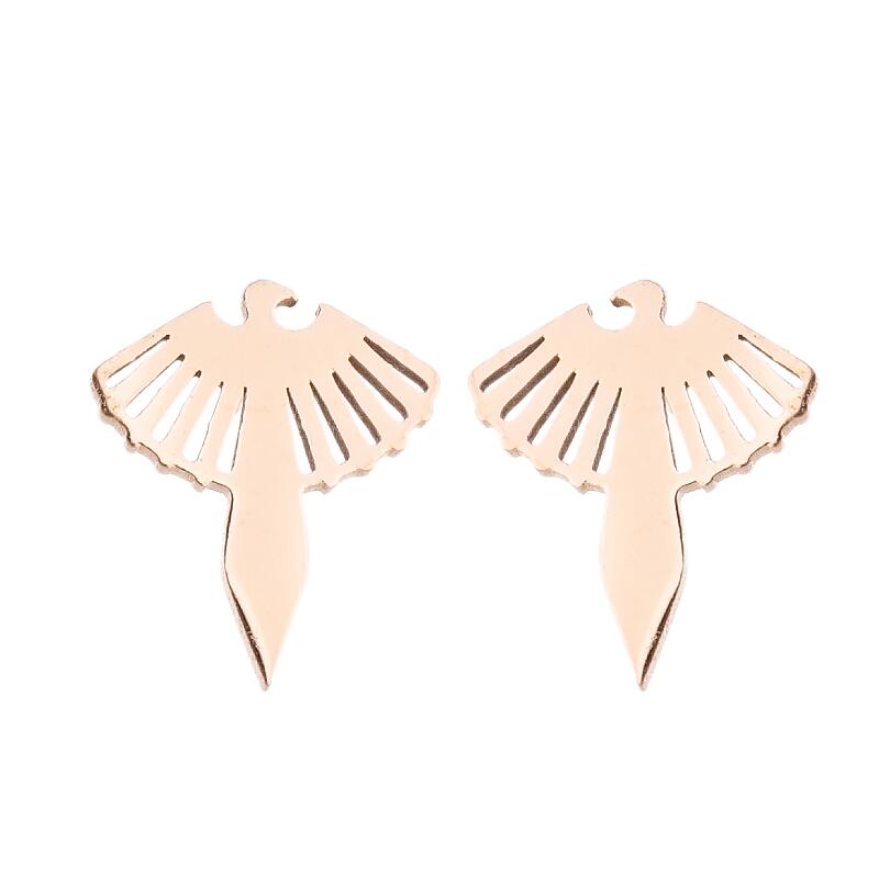 

Small Stainless Steel Medical Wings Logo Snake Sticks Stud Earrings For Women Fashion Zircon Protection Gifts Aretes De Mujer