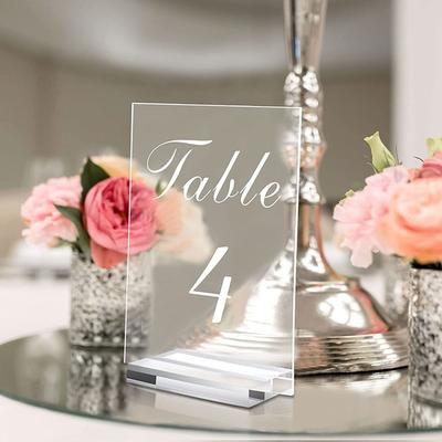 Photos Clips Picture Cards Display Stand Wedding Supplies Place Card Clamps Stand Table Numbers Holder Acrylic Sign Holder