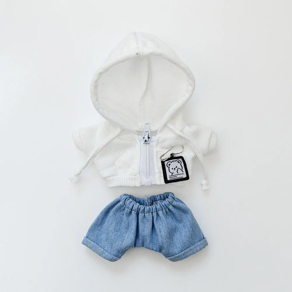 For Labubu Doll Clothes Hoodie Bear Shirt Set Clothes Replacement Labubu I II Idol Doll Sitting Party Accessorie