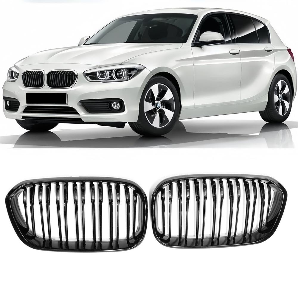 Front Bumper Kidney Glossy Black Grille Facelift Racing Grill Cover For BMW 1 Series F20 F21 LCI 2015-2019 120i 125i 135i