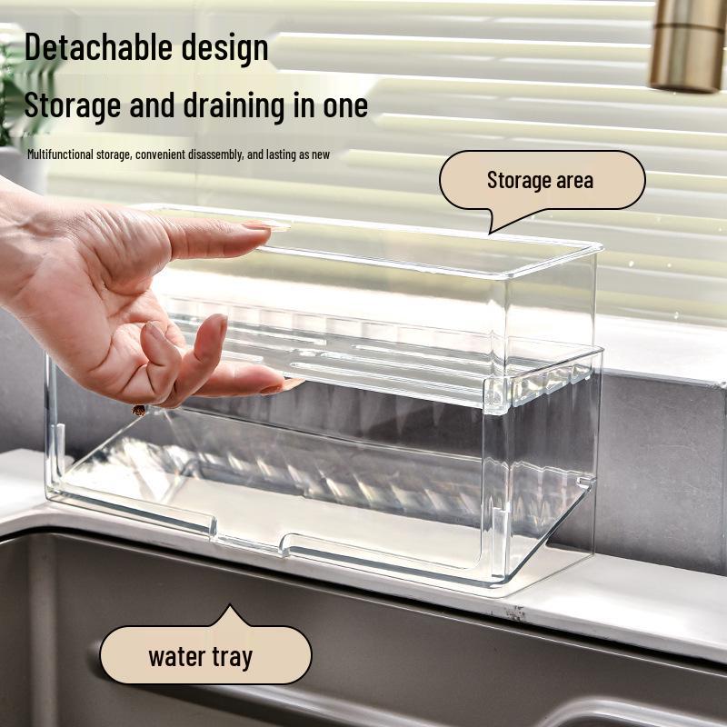 Kitchen Sink Organizer: No-Install Storage Rack for Draining, Rag Holder, and Cleaning Supplies