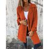 Autumn Winter Women's Clothes Trench Casual Solid Long Sleeve Outerwears Vintage Lapel Mid Length Coats Suit Jackets