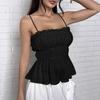 Summer Dress Set Vacation Style Slim Fit Sexy Crop Top with Ruffles High Waist