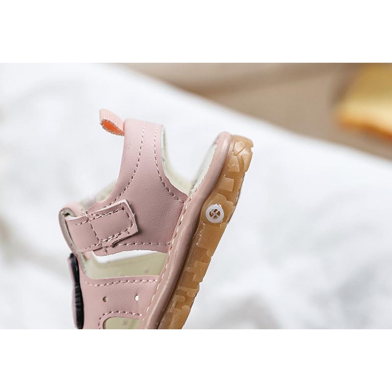 Baby Shoes 6-12 Months Girls' Soft Sole Walking Shoes Summer New Boys' Closed-toe Sandals Squeaky Shoes