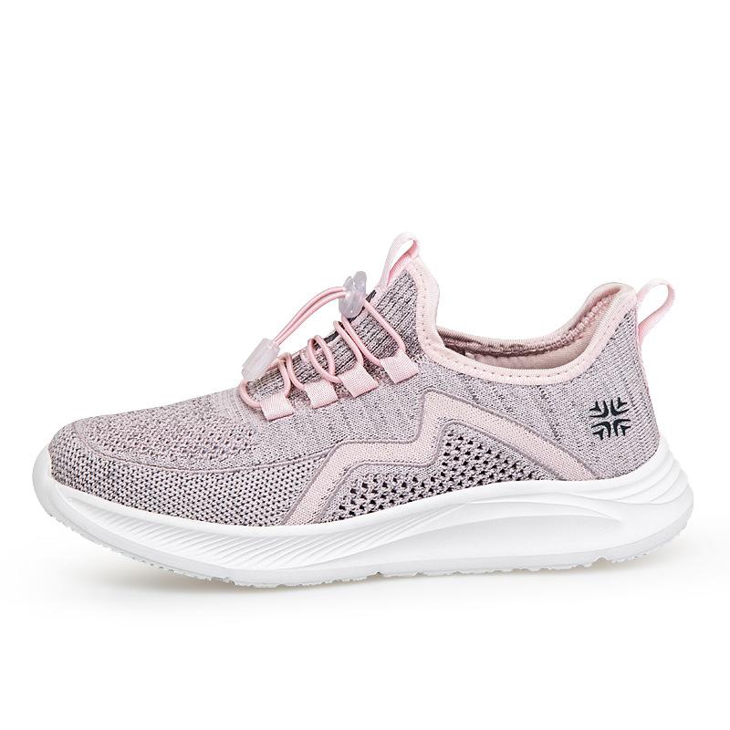 Women's shoes fly-woven mesh four-season elderly shoes casual outdoor sports elderly shoes wide instep breathable lightweight mother shoes