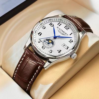 Ikay Men'S Watch Famous Craftsman Series Moon Phase Men'S Watch Multifunctional Waterproof Automatic Mechanical Watch