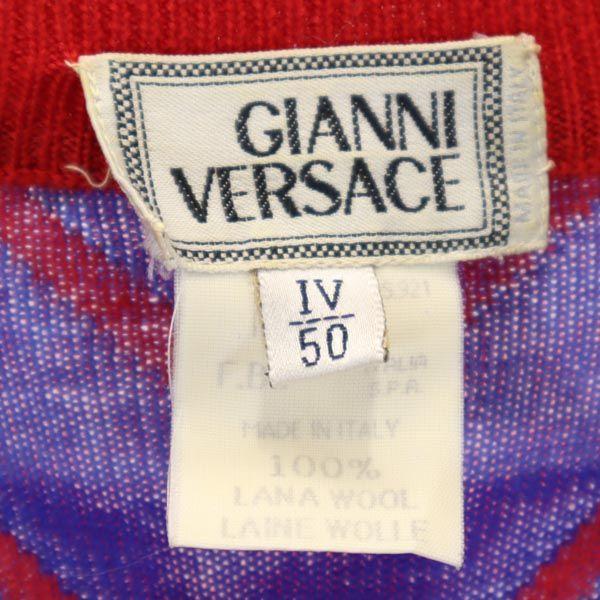 Gianni Versace Made in Italy wool Overall handle Long sleeve sweater knit Men's Used