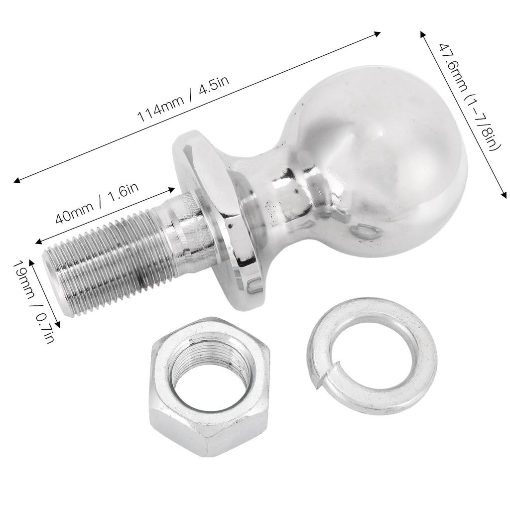 Xuuyuu ATV UTV UTV Lawn Tractor Powerful 1-7/8" Hitch Ball with Outdoor Enthusiast Reliable Traction and Corrosion Resistance