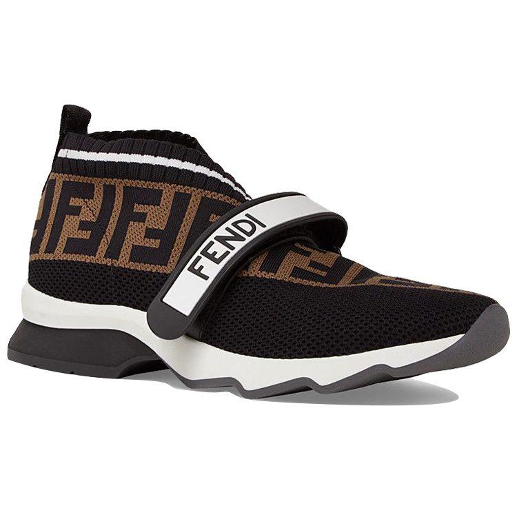 Fendi Women's FF Motif Rockoko Sneaker 'Black Brown' 8E6701A5JFF14ZV