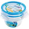 YJust Lock Storage Containers, Round, Large, 750ml, Set of 2, PL-58, Light Blue
