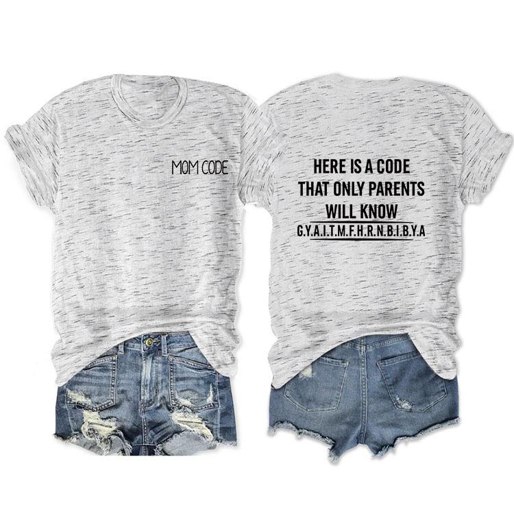 Fashion before and after here is a code letter print women's casual short sleeves