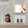 2D Flat Funny Magic Ghost Acrylic Earrings Halloween Party Witch Hat Black Cat Pumpkin Dangling Earrings Women's Holiday Charm Jewelry