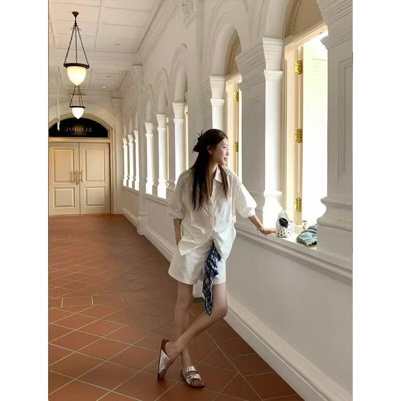 La Chapelle French-Style Striped Long-Sleeve Shirt