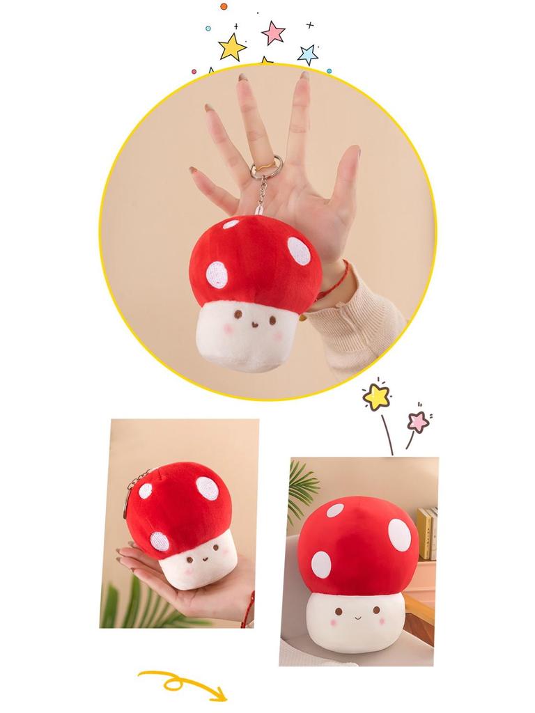 Adorable Red Mushroom Plush Toy & Pillow