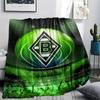 1 szt. Koc Flanelowy z Nadrukiem Borussia Mönchengladbach Wysokiej Jakości Ciepły Komfortowy Pokrycie na Wszystkie Pory Roku Idealny na Prezenty Wystrój Domu
