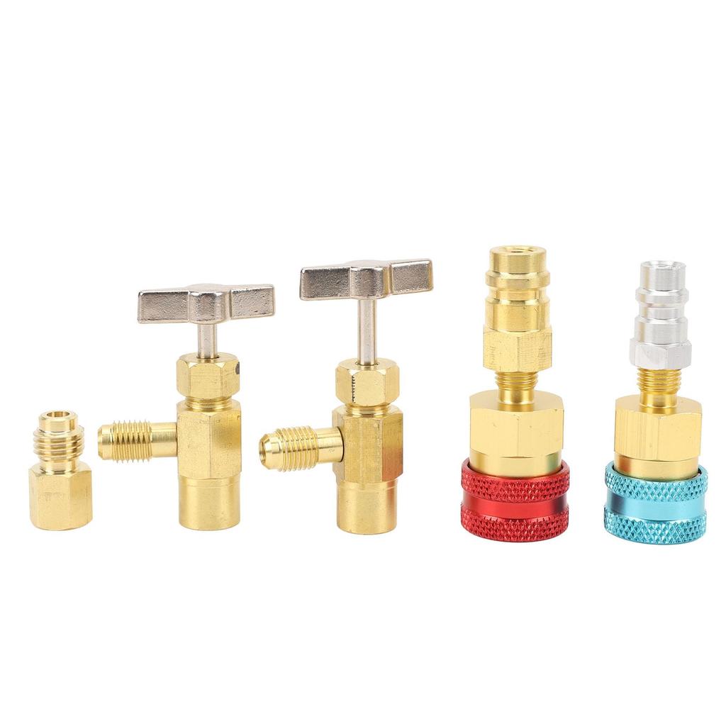 R1234YF to R134A Quick Coupler Kit, Self Sealing, High Pressure Adapter, Car AC Charging, Brass Material, Construction Tap
