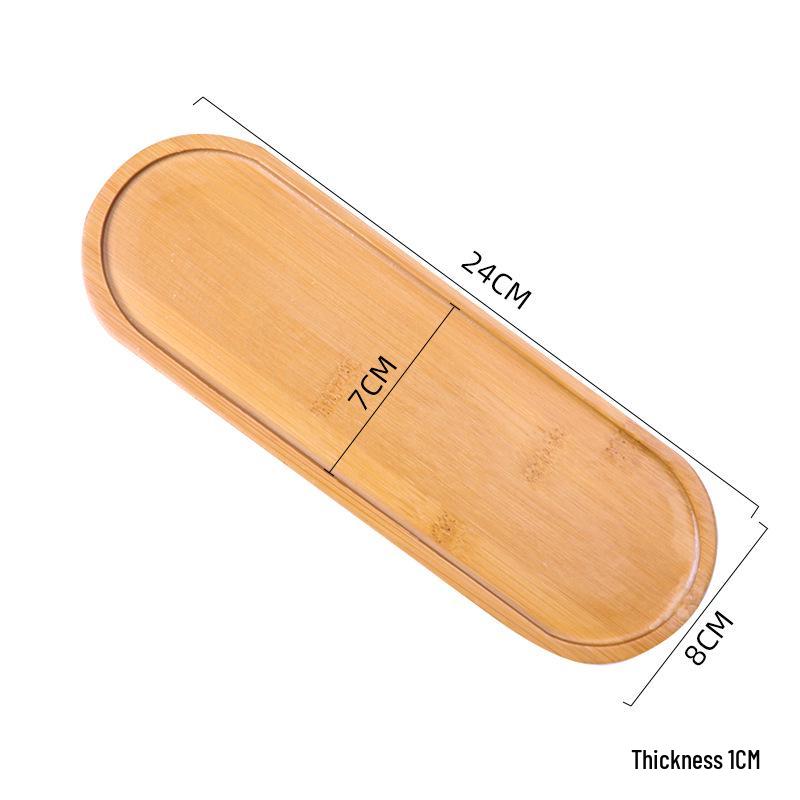 Creative Bamboo Succulent Pot Tray - Rectangular Coaster & Water Catcher for Home Decor