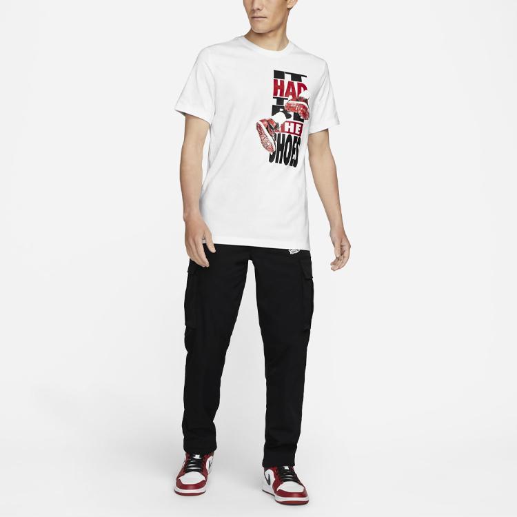 Jordan Printed Sports Crew Neck Short Sleeve T-Shirt Men Tops White DH8954-100