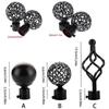Hollow Out Round Iron Curtain Accessories Curtain Rods Head Roman Rod Head Curtain Rods Ends Caps