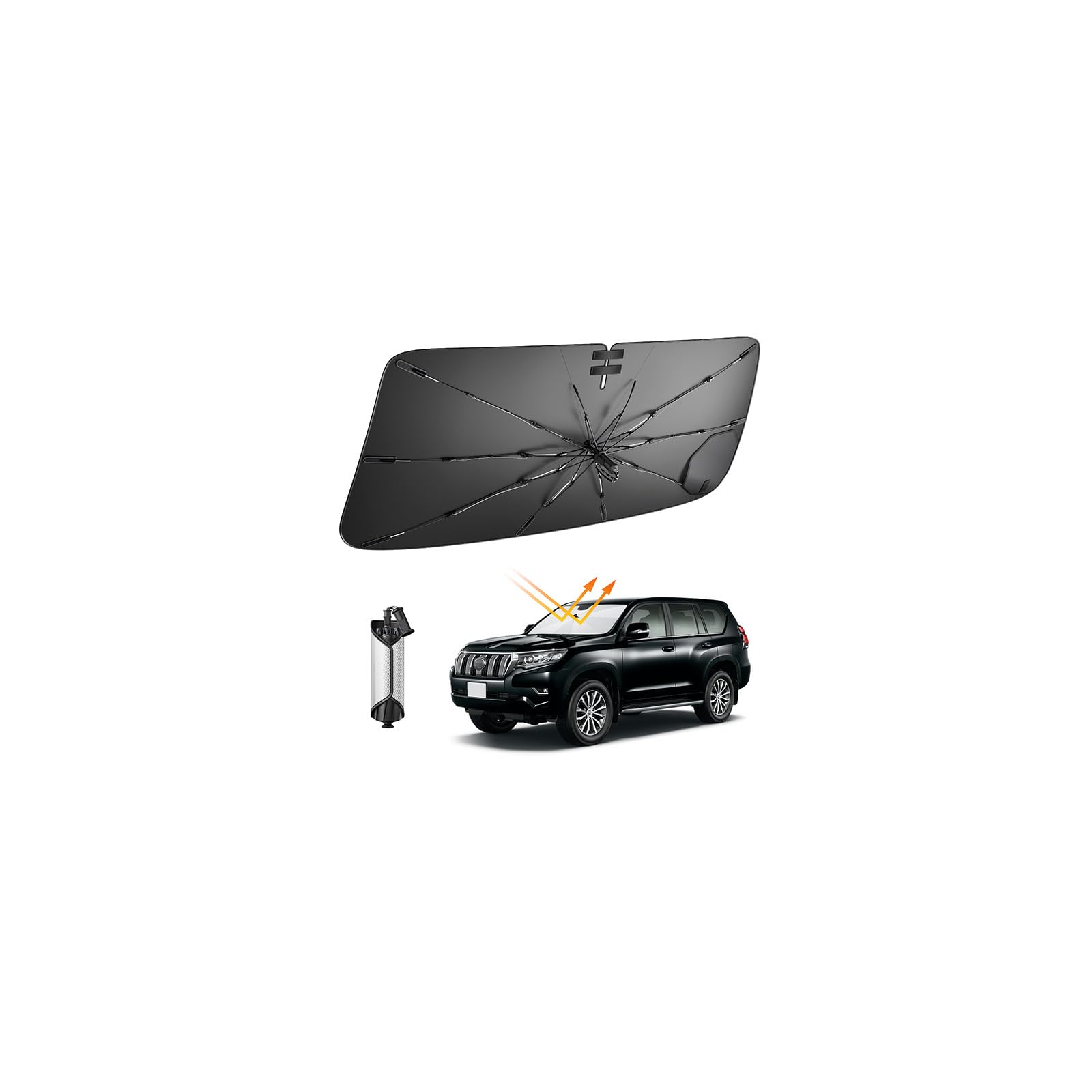 

New Toyota Land Cruiser Prado 150 Series Late Model Front Drawstring Light Heat UV Heat PRADO Windshield Dashboard Scratch Car Light Car 10 Fiberglass чёрный